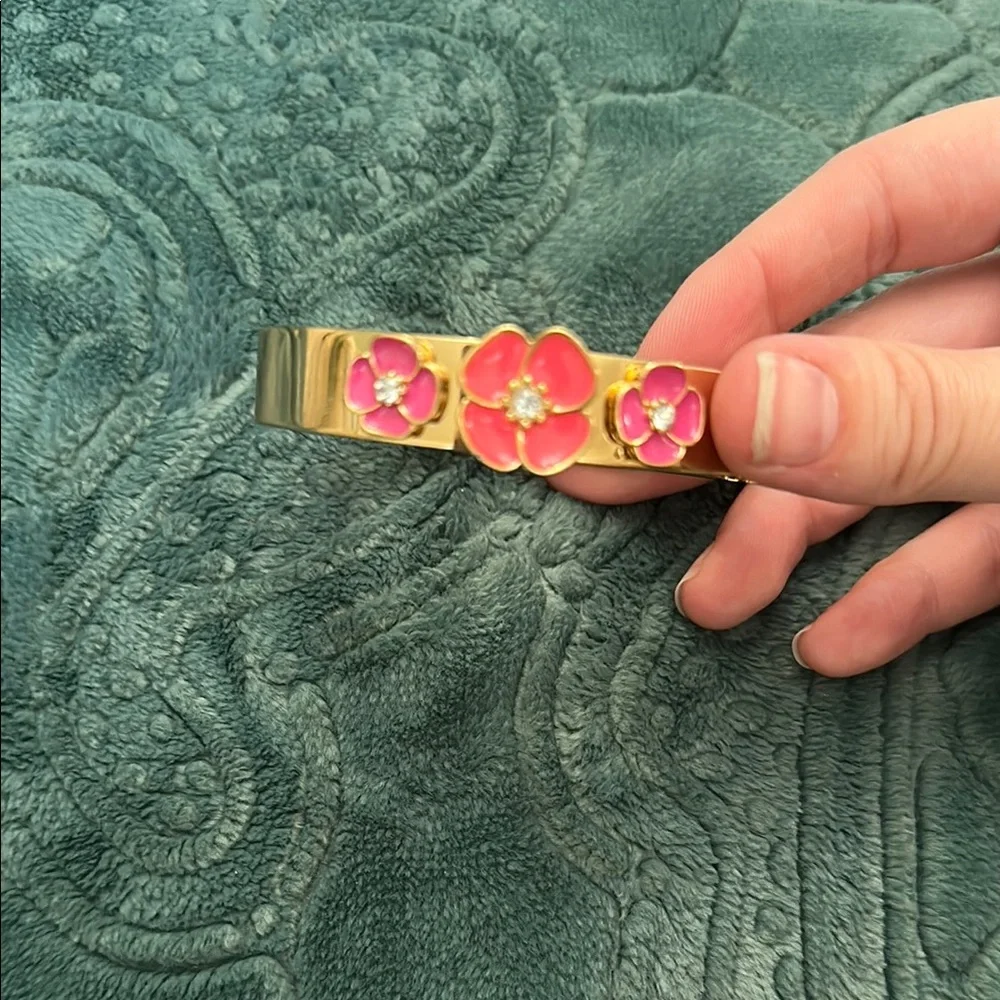 Kate Spade Gold and Pink Gemstone Bracelet - Picture 8 of 11